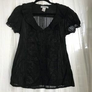 Black button shirt & lace details. FREE w/ Bundled